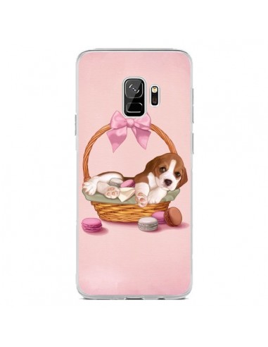 Coque Samsung S9 Chien Dog Panier Noeud Papillon Macarons - Maryline Cazenave