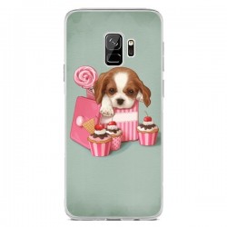 Coque Samsung S9 Chien Dog Cupcake Gateau Boite -...