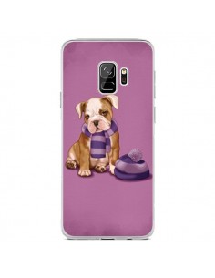 Coque Samsung S9 Chien Dog Echarpe Bonnet Froid Hiver -...