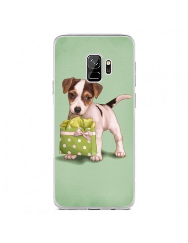 Coque Samsung S9 Chien Dog Shopping Sac Pois Vert - Maryline Cazenave