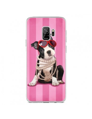 Coque Samsung S9 Chien Dog Fashion Collier Perles Lunettes Coeur - Maryline Cazenave