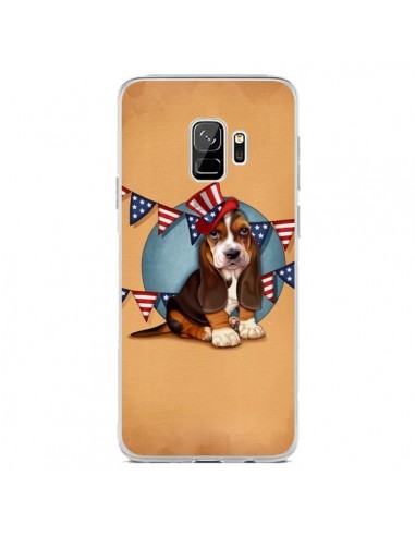 Coque Samsung S9 Chien Dog USA Americain - Maryline Cazenave