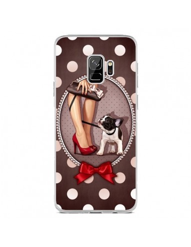 Coque Samsung S9 Lady Jambes Chien Dog Pois Noeud papillon - Maryline Cazenave