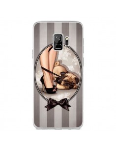 Coque Samsung S9 Lady Noir Noeud Papillon Chien Dog Luxe...