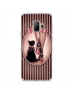 Coque Samsung S9 Lady Chat Noeud Papillon Pois Chaussures...
