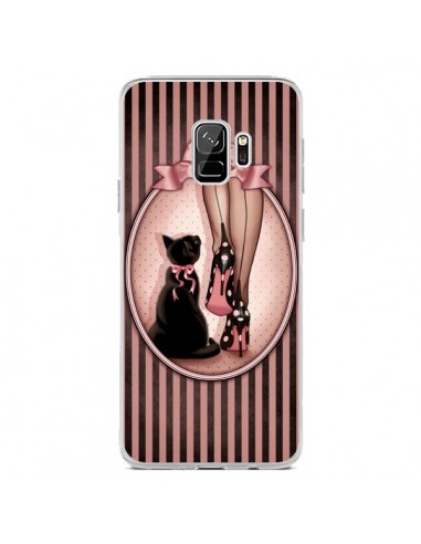 Coque Samsung S9 Lady Chat Noeud Papillon Pois Chaussures - Maryline Cazenave