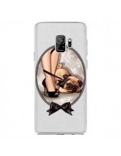 Coque Samsung S9 Lady Jambes Chien Bulldog Dog Noeud...