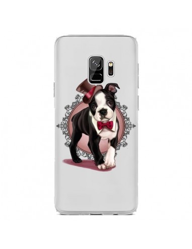 Coque Samsung S9 Chien Bulldog Dog Gentleman Noeud Papillon Chapeau Transparente - Maryline Cazenave