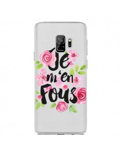 Coque Samsung S9 Je M'en Fous Fleurs Transparente -...