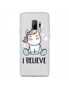 Coque Samsung S9 Licorne I Believe Transparente -...