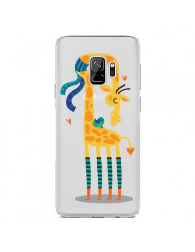 Coque Samsung S9 L'oiseau et la Girafe Amour Love Transparente - Maria Jose Da Luz