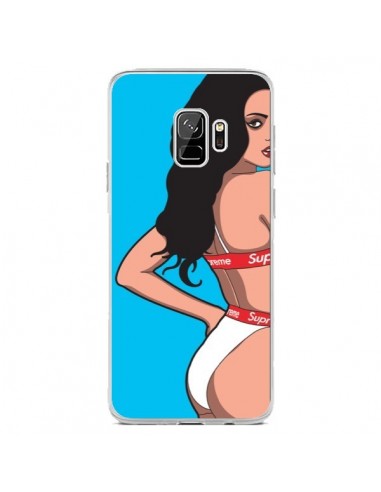 Coque Samsung S9 Pop Art Femme Bleu - Mikadololo