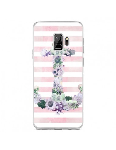 Coque Samsung S9 Ancre Rose Fleurs Navire - Monica Martinez