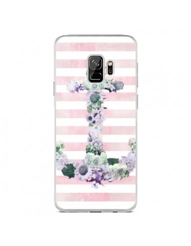 Coque Samsung S9 Ancre Rose Fleurs Navire - Monica Martinez