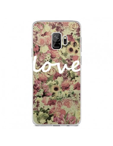 Coque Samsung S9 Love Blanc Flower - Monica Martinez