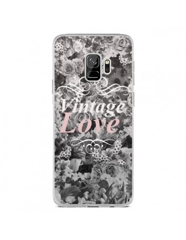 Coque Samsung S9 Vintage Love Noir Flower - Monica Martinez