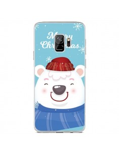 Coque Samsung S9 Ours Blanc de Noël Merry Christmas - Nico