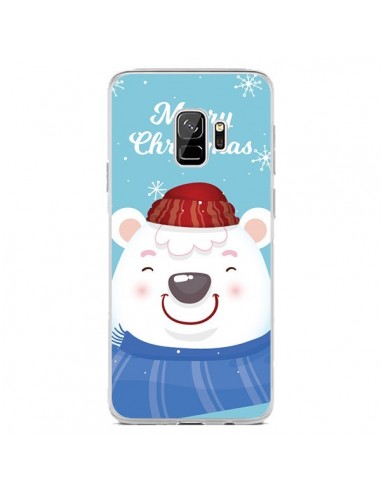 Coque Samsung S9 Ours Blanc de Noël Merry Christmas - Nico