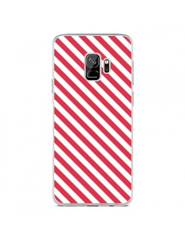 Coque Samsung S9 Bonbon Candy Rose et Blanche Rayée - Nico