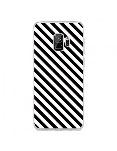 Coque Samsung S9 Bonbon Candy Noire et Blanche Rayée - Nico