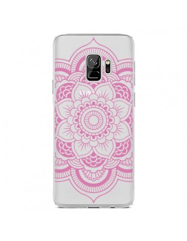 Coque Samsung S9 Mandala Rose Clair Azteque Transparente - Nico