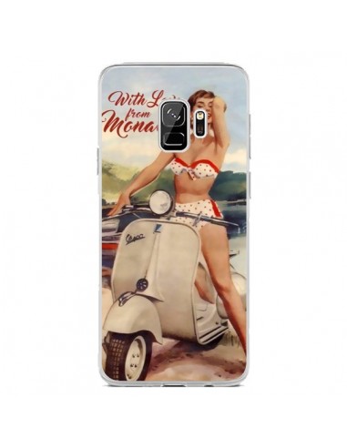 Coque Samsung S9 Pin Up With Love From Monaco Vespa Vintage - Nico