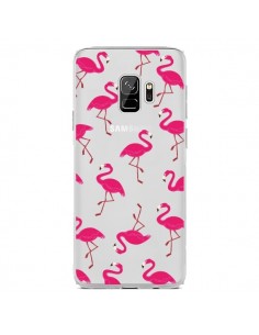 Coque Samsung S9 flamant Rose et Flamingo Transparente -...