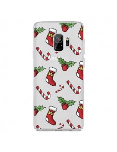 Coque Samsung S9 Chaussette Sucre d'Orge Houx de Noël...