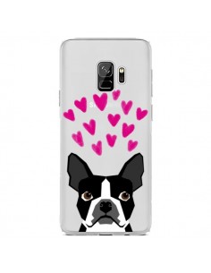 Coque Samsung S9 Boston Terrier Coeurs Chien Transparente...