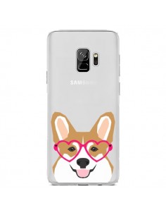 Coque Samsung S9 Chien Marrant Lunettes Coeurs...