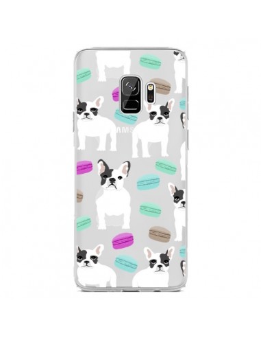 Coque Samsung S9 Chiens Bulldog Français Macarons Transparente - Pet Friendly