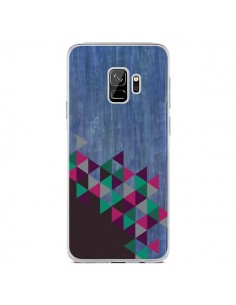 Coque Samsung S9 Wood Bois Azteque Triangles Archiwoo -...