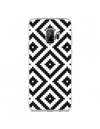 Coque Samsung S9 Diamond Chevron Black and White - Pura Vida