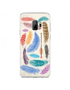 Coque Samsung S9 Feather Plumes Multicolores - Rachel...