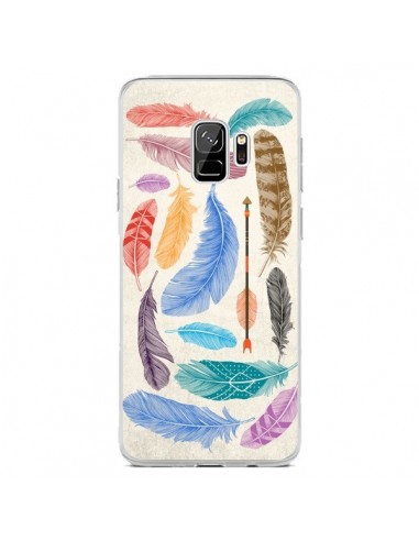 Coque Samsung S9 Feather Plumes Multicolores - Rachel Caldwell
