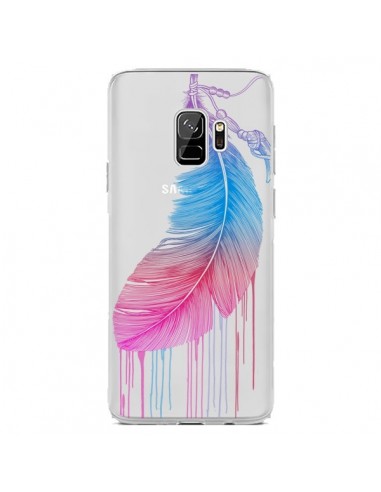 Coque Samsung S9 Plume Feather Arc en Ciel Transparente - Rachel Caldwell
