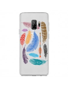 Coque Samsung S9 Plume Feather Couleur Transparente -...