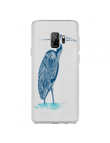 Coque Samsung S9 Heron Blue Oiseau Transparente - Rachel Caldwell