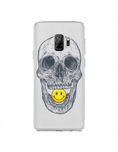 Coque Samsung S9 Tête de Mort Smiley Transparente -...