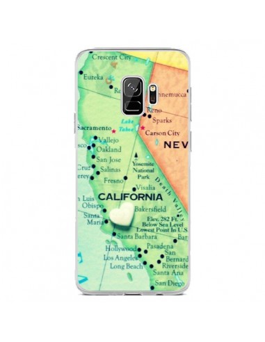 Coque Samsung S9 Carte Map Californie - R Delean