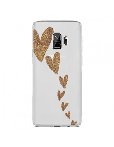 Coque Samsung S9 Coeur Falling Gold Hearts Transparente - Sylvia Cook