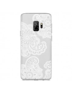 Coque Samsung S9 Lacey Paisley Mandala Blanc Fleur...