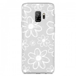 Coque Samsung S9 Mandala Blanc White Flower Transparente...