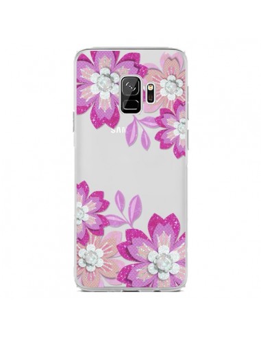 Coque Samsung S9 Winter Flower Rose, Fleurs d'Hiver Transparente - Sylvia Cook
