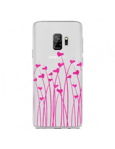 Coque Samsung S9 Love in Pink Amour Rose Fleur Transparente - Sylvia Cook