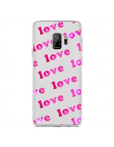 Coque Samsung S9 Pink Love Rose Transparente - Sylvia Cook