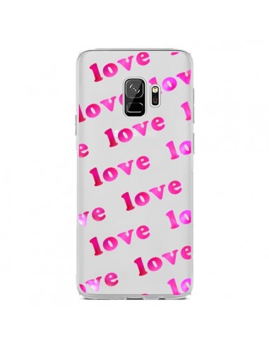Coque Samsung S9 Pink Love Rose Transparente - Sylvia Cook