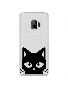 Coque Samsung S9 Tête Chat Noir Cat Transparente - Yohan B.