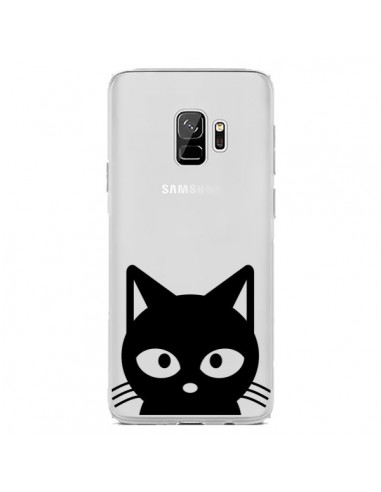 Coque Samsung S9 Tête Chat Noir Cat Transparente - Yohan B.