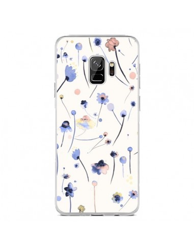 Coque Samsung S9 Blue Soft Flowers - Ninola Design